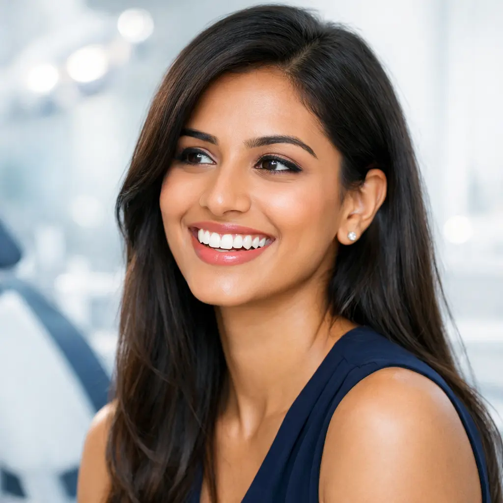 Happy patient with perfect smile